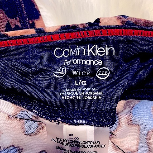 🐆Calvin Klein Performance Stylish Leopard Print Activewear 7/8 Length Leggings - Picture 9 of 16